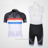 2011 Maillot Cyclisme Trek Leqpard Champion France Noir et Blanc Manches Courtes et Cuissard