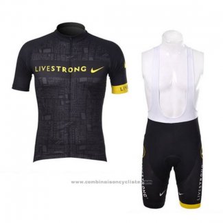 2012 Maillot Cyclisme Livestrong Noir Manches Courtes et Cuissard