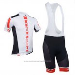 2013 Maillot Cyclisme Castelli Orange et Blanc Manches Courtes et Cuissard