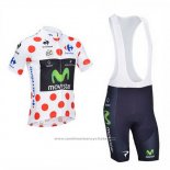 2013 Maillot Cyclisme Movistar Lider Blanc et Rouge Manches Courtes et Cuissard