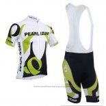 2013 Maillot Cyclisme Pearl Izumi Blanc et Vert Manches Courtes et Cuissard