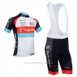 2013 Maillot Cyclisme Radioshack Blanc et Noir Manches Courtes et Cuissard