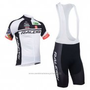 2013 Maillot Cyclisme Raleigh Blanc et Noir Manches Courtes et Cuissard