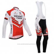 2014 Maillot Cyclisme Bissell Blanc et Rouge Manches Longues et Cuissard