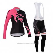 2014 Maillot Cyclisme Femme Castelli Rouge et Noir Manches Longues et Cuissard