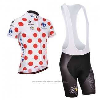 2014 Maillot Cyclisme Tour de France Blanc et Rouge Manches Courtes et Cuissard