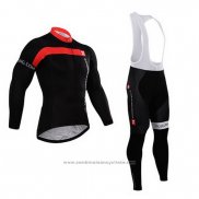 2015 Maillot Cyclisme Castelli Rouge et Noir Manches Longues et Cuissard