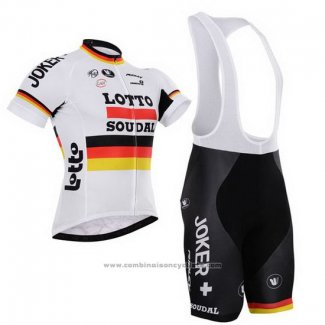 2015 Maillot Cyclisme Lotto Soudal Champion Allemagne Manches Courtes et Cuissard