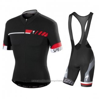 2015 Maillot Cyclisme Specialized Noir Manches Courtes et Cuissard