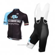 2016 Maillot Cyclisme Bici Amore Mio Noir et Bleu Manches Courtes et Cuissard