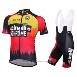 2016 Maillot Cyclisme Cinelli Chrome Rouge et Noir Manches Courtes et Cuissard