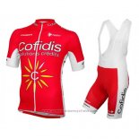 2016 Maillot Cyclisme Cofidis Rouge et Blanc Manches Courtes et Cuissard