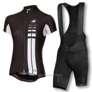 2016 Maillot Cyclisme Femme Assos Noir Manches Courtes et Cuissard