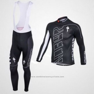 2016 Maillot Cyclisme Specialized Blanc et Noir Manches Longues et Cuissard