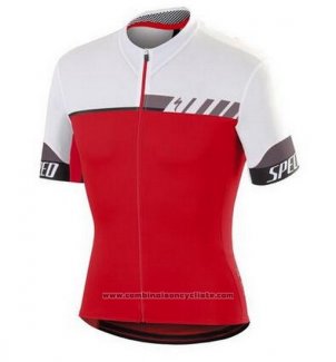 2016 Maillot Cyclisme Specialized Blanc et Profond Rouge Manches Courtes et Cuissard