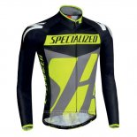 2016 Maillot Cyclisme Specialized Ml Noir et Vert Manches Longues et Cuissard