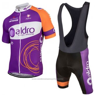 2017 Maillot Cyclisme Aldro Violet Manches Courtes et Cuissard