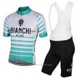 2017 Maillot Cyclisme Bianchi Milano Albatros Blanc Manches Courtes et Cuissard