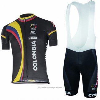 2017 Maillot Cyclisme Colombia Noir Manches Courtes et Cuissard