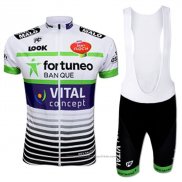 2017 Maillot Cyclisme Fortuneo Vital Concept Blanc Manches Courtes et Cuissard