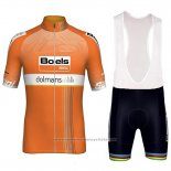 2018 Maillot Cyclisme Boels Dolmans Orange Manches Courtes et Cuissard