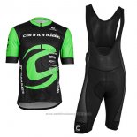 2018 Maillot Cyclisme Cannondale Factory Rancing Vert et Noir Manches Courtes et Cuissard