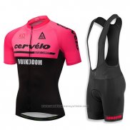 2018 Maillot Cyclisme Cervelo Rose et Noir Manches Courtes et Cuissard