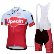 2018 Maillot Cyclisme Katusha Alpecin Rouge Manches Courtes et Cuissard