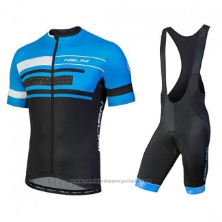 2018 Maillot Cyclisme Nalini Fatica Bleu Manches Courtes et Cuissard