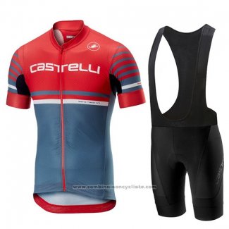 2019 Maillot Cyclisme Castelli Free AR 4.1 Rouge Gris Manches Courtes et Cuissard