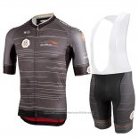 2019 Maillot Cyclisme Castelli Uae Tour Gris Manches Courtes et Cuissard