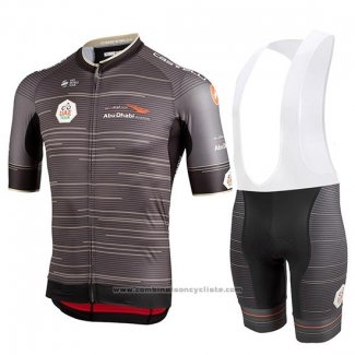 2019 Maillot Cyclisme Castelli Uae Tour Gris Manches Courtes et Cuissard