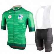 2019 Maillot Cyclisme Castelli Uae Tour Vert Manches Courtes et Cuissard