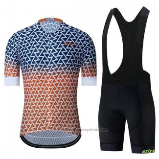 2019 Maillot Cyclisme Etixxl Bleu Orange Manches Courtes et Cuissard