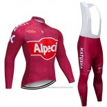 2019 Maillot Cyclisme Katusha Alpecin Rouge Manches Longues et Cuissard