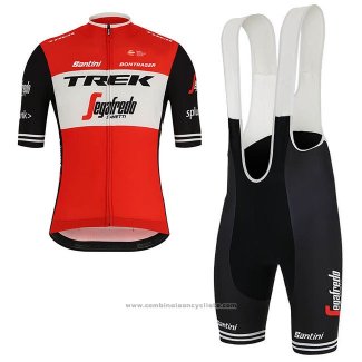 2019 Maillot Cyclisme Trek Segafredo Rouge Blanc Manches Courtes et Cuissard