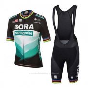 2020 Maillot Cyclisme Bora-hansgrone Vert Noir Manches Courtes et Cuissard