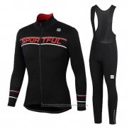 2020 Maillot Cyclisme Femme Sportful Noir Rouge Manches Longues et Cuissard