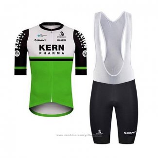 2020 Maillot Cyclisme Kern Pharma Blanc Vert Noir Manches Courtes et Cuissard