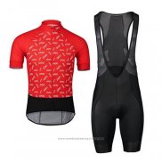 2020 Maillot Cyclisme POC Rouge Noir Manches Courtes et Cuissard