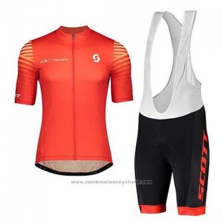 2020 Maillot Cyclisme Scott Rouge Manches Courtes et Cuissard