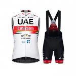 2021 Gilet Coupe-vent UAE Blanc Rouge Manches Courtes et Cuissard