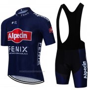 2021 Maillot Cyclisme Alpecin Fenix Profond Bleu Manches Courtes et Cuissard