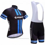 2021 Maillot Cyclisme Giant Alpecin Noir Bleu Manches Courtes et Cuissard