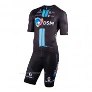 2022 Maillot Cyclisme DSM Noir Manches Courtes et Cuissard