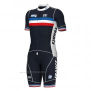 2022 Maillot Cyclisme France Profond Bleu Manches Courtes et Cuissard