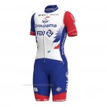 2022 Maillot Cyclisme Groupama-FDJ Blanc Manches Courtes et Cuissard