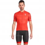 2022 Maillot Cyclisme Scott Rouge Manches Courtes et Cuissard