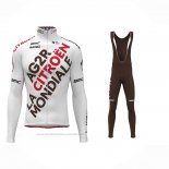 2023 Maillot Cyclisme Ag2r La Mondiale Blanc Manches Longues et Cuissard