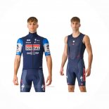2024 Maillot Cyclisme Deceuninck Quick Step Fonce Bleu Manches Courtes Et Cuissard